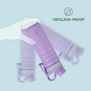 24 oz insulated bottle and two lids, view 4