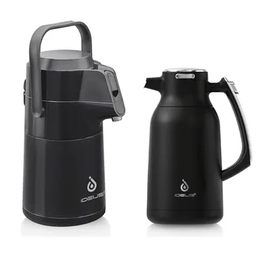 68 oz thermal carafe with a 74 oz airpot dispenser in the standard colourway