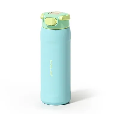 24 oz insulated bottle with a straw in Light Blue