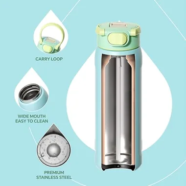 24 oz insulated bottle with a straw, view 5